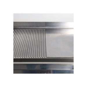 Fry-Top eléctrico de sobremesa de doble zona de cocción con placa ½ lisa + ½ rayada - potencia 6000 watt - Imagen 3