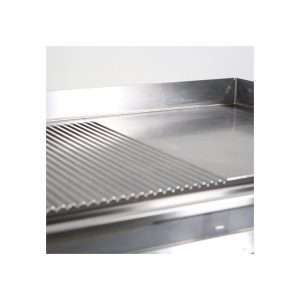 Fry-Top eléctrico de sobremesa de doble zona de cocción con placa ½ lisa + ½ rayada - potencia 6000 watt - Imagen 4