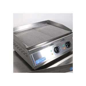 Fry-Top eléctrico de sobremesa de doble zona de cocción con placa rayada - potencia 6000 watt - Imagen 2