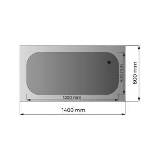 Fregadero abierto en acero inox sobre piernas con peto trasero L1400xP600xH850 mm - linea premium - Imagen 2