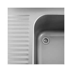 Fregadero abierto en acero inox sobre piernas con peto trasero y gotero a la izquierda L1000xP600xH850 mm - linea premium - Imagen 5