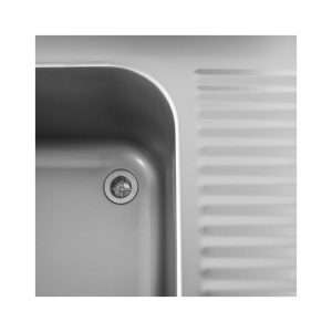 Fregadero abierto en acero inox sobre piernas con peto trasero y gotero a la derecha L1000xP600xH850 mm - linea premium - Imagen 5