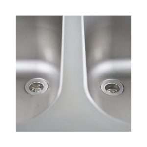 Fregadero abierto en acero inox sobre piernas con N.2 senos y peto trasero L1000xP700xH850 mm - linea premium - Imagen 6