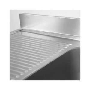 Fregadero abierto en acero inox sobre piernas con N.2 senos con peto trasero y gotero a la izquierda  L2000xP700xH850 mm - linea premium - Imagen 9