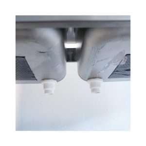 Fregadero abierto en acero inox sobre piernas con N.2 senos y peto trasero L1000xP700xH850 mm - linea premium - Imagen 7