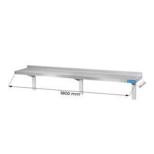 Estanteria de pared sola en acero inox, L1800xP300xH350 mm - linea premium