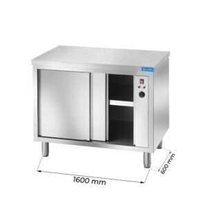 Armarios de trabajo en acero inox calientes con puertas L1600xP600xH850 mm - linea premium