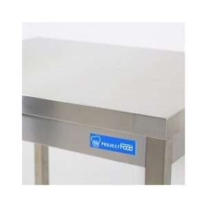 Mesa en acero inox con N.2 estantes L500xP600xH850 mm - linea premium - Imagen 5