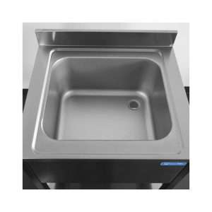 Fregadero abierto de acero inox sobre piernas con peto trasero L700xP600xH850 mm - linea premium - Imagen 10