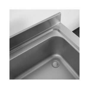 Fregadero abierto de acero inox sobre piernas con peto trasero L600xP700xH850 mm - linea premium - Imagen 5