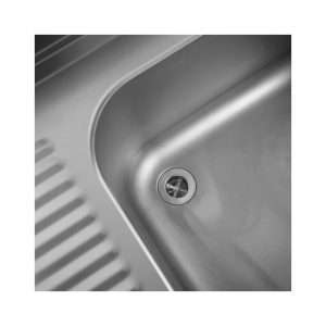 Fregadero mueble en acero inox con peto trasero y gotero a la izquierda L1500xP700xH850 mm - linea premium - Imagen 8