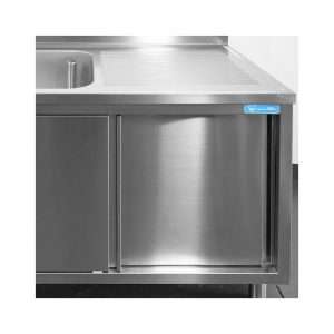 Fregadero mueble en acero inox con peto trasero y gotero a la derecha L1500xP700xH850 mm - linea premium - Imagen 7