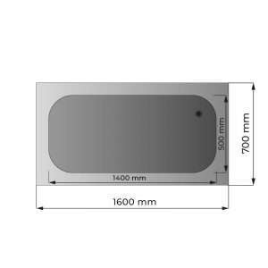 Fregadero abierto en acero inox sobre piernas con peto trasero L1600xP700xH850 mm - linea premium - Imagen 2