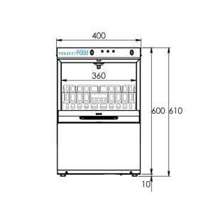 Lavavasos electrónico monofásico con cesta 35x35 cm completo con dosificador limpiador y abrillantador - Imagen 13