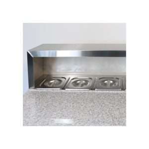 Saladette de refrigeración estática con n° 2 puertas y superficie de granito + peto trasero - temp. de +2°C a +8°C - Imagen 4