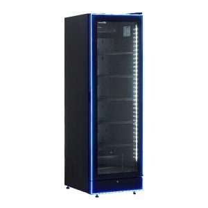 Vitrina refrigerada para bebidas de 378 lt negra con marco de LED azul temperatura de 0°C a +7°C - Imagen 2