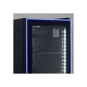 Vitrina refrigerada para bebidas de 378 lt negra con marco de LED azul temperatura de 0°C a +7°C - Imagen 13
