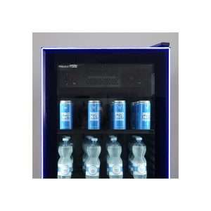 Vitrina refrigerada para bebidas de 378 lt negra con marco de LED azul temperatura de 0°C a +7°C - Imagen 4