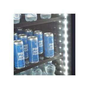 Vitrina refrigerada para bebidas de 378 lt negra con marco de LED azul temperatura de 0°C a +7°C - Imagen 5