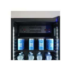 Vitrina refrigerada para bebidas de 378 lt negra con marco de LED azul temperatura de 0°C a +7°C - Imagen 8