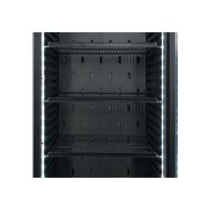 Vitrina refrigerada para bebidas de 378 lt negra con marco de LED azul temperatura de 0°C a +7°C - Imagen 11