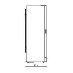 Vitrina refrigerada para bebidas de 378 lt negra con marco de LED azul temperatura de 0°C a +7°C - Imagen 15