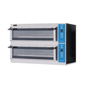 Horno para pizza eléctrico de cámara doble para 6+6 pizzas Ø 35 cm | 3+3 bandejas EN 60x40 - serie SMART - Imagen 2
