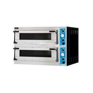 Horno para pizza eléctrico de cámara doble para 4+4 pizzas Ø 40 cm | 2+2 bandejas EN 60x40 - serie GLASS - Imagen 2