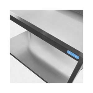 Mesa en acero inox con estante inferior y peto trasero L1500xP500xH850 mm - linea premium - Imagen 7
