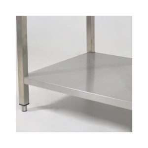 Mesa en acero inox con estante inferior  L1000xP800xH850 mm - linea premium - Imagen 3