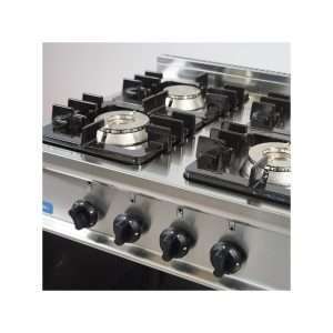 Cocina de gas 4 fuegos con 2 quemadores de 4,5 kw + 2 quemadores de 7,5 kw sobre vano abierto - Imagen 4