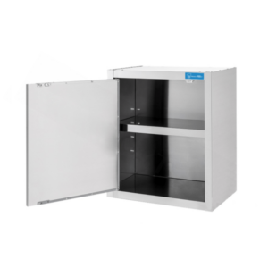 Mueble colgante con puerta batiente de acero inoxidable con 1 estante L500xP400xH650 mm - línea basic - Imagen 2