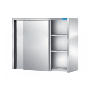 Mueble colgante con puertas correderas de acero inoxidable con 2 estantes L1600xP400xH1000 mm - línea basic - Imagen 2