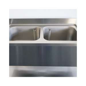 Fregadero con puertas de acero inoxidable con 2 cubas L1000xP700xH850 mm - línea basic - Imagen 7