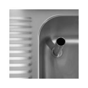 Fregadero con puertas de acero inoxidable con 1 cuba y escurridor a la izquierda L1100xP700xH850 mm - línea basic - Imagen 6