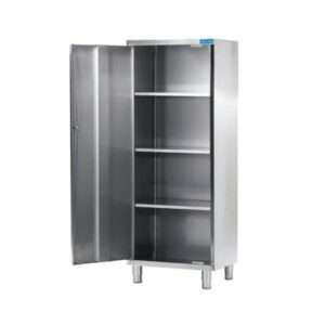 Armario de acero inoxidable con puerta batiente y 3 estantes L600xP600xH1500 mm - línea basic - Imagen 2