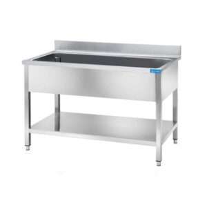 Fregadero abierto de acero inoxidable con 1 cuba L1800xP700xH850 mm - línea basic - Imagen 2