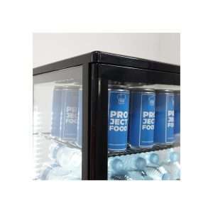 Vitrina refrigerada para bebidas ventilada 4 lados vidrios de 98 lt negra - temp. de 0°C a +12°C - Imagen 9