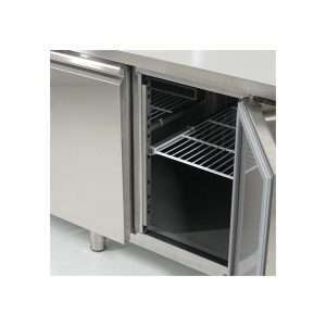 Mesa refrigerada con n° 2 puertas GN 1/1 con fregadero 40x40 y peto trasero temp. de -2°C a +8°C - prof. 70 cm - Imagen 10