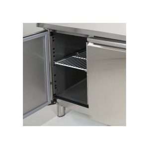 Mesa refrigerada con n° 2 puertas GN 1/1 con fregadero 40x40 y peto trasero temp. de -2°C a +8°C - prof. 70 cm - Imagen 2