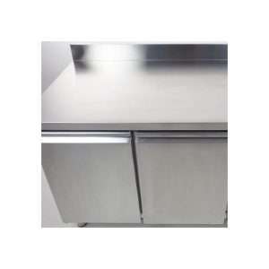 Mesa refrigerada con n° 2 puertas GN 1/1 con fregadero 40x40 y peto trasero temp. de -2°C a +8°C - prof. 70 cm - Imagen 4