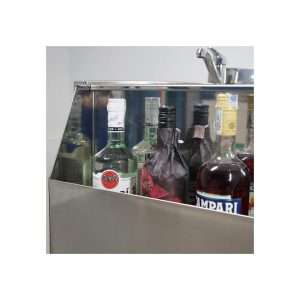 Cocktail station de acero inox AISI 304 sobre ruedas con fregadero L1000xP700xH830 mm - Imagen 5