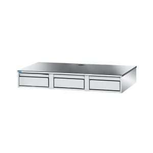 Base de la máquina café de acero inoxidable con tolva batiente de filtro y 2 cajones de servicio L1300xP680xH240 mm