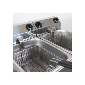 Freidora eléctrica de sobremesa con n° 2 cubas de 6 lt y grifo - potencia 3250 + 3250 watt - Imagen 4
