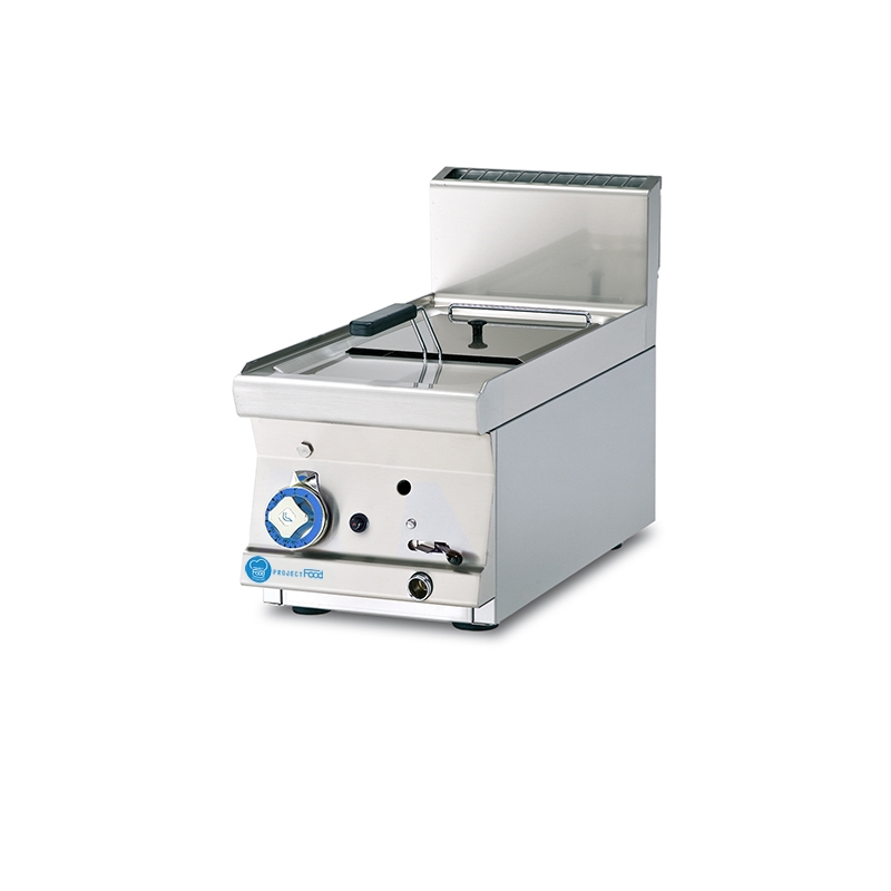 Freidora profesional de sobremesa de gas con cuba individual de 8 lt