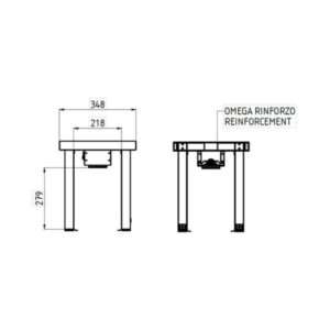 Estante de apoyo individual calefactado de acero inoxidable L1200xP350xH400 mm - línea basic - Imagen 5
