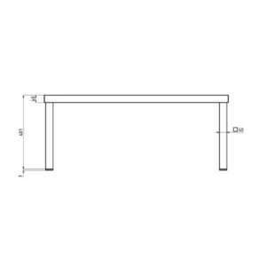 Estante de apoyo individual de acero inoxidable L2000xP350xH400 mm - línea basic - Imagen 3