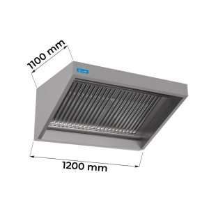 Campana serie snack instalación de pared con motor y regulador de velocidad - dim. L1200xP1100xH450 mm