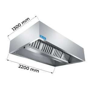 Campana serie cúbica instalación en el centro habitación sin motor y regulador de velocidad - dim. L2200xP1300xH450 mm