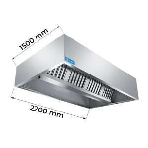 Campana serie cúbica instalación en el centro habitación sin motor y regulador de velocidad - dim. L2200xP1500xH450 mm